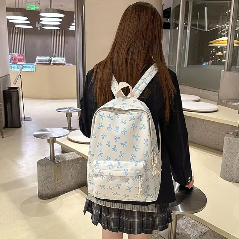 Women Bags For College - Women Floral Nylon Backpack 6 Colors
