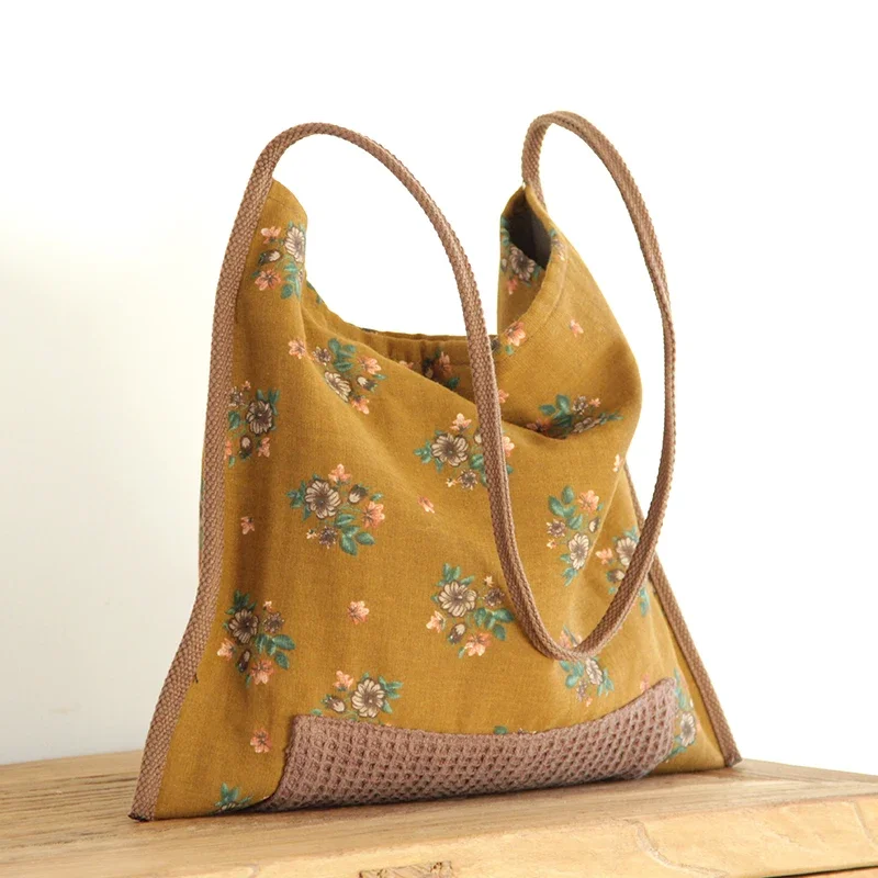 Hobo Bag Slouchy - Female Fashion Cotton Soft Cloth Boho