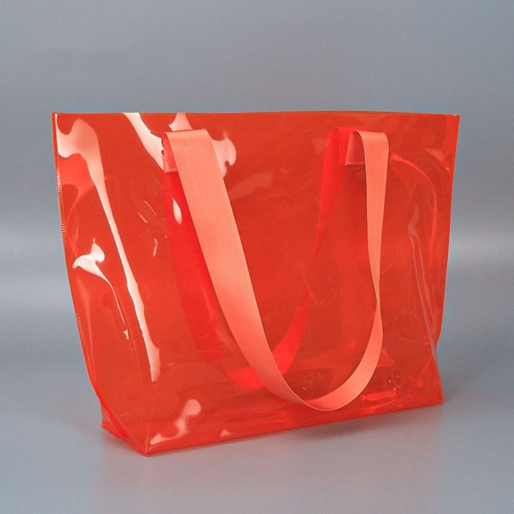 Hobo Bag Slouchy - Simple Jelly Color PVC Transparent Bag