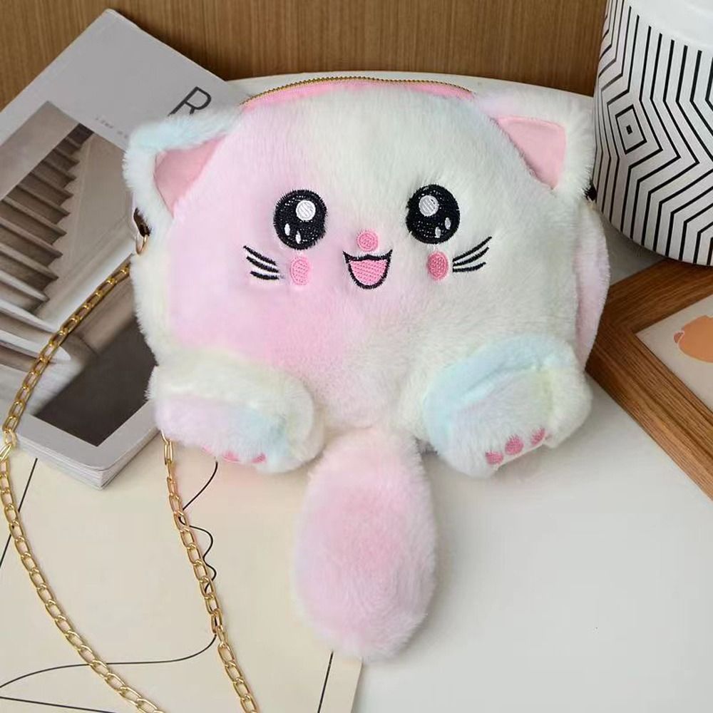 Women Bags In Sale - Cute Rainbow Cat Shoulder Bag Chain