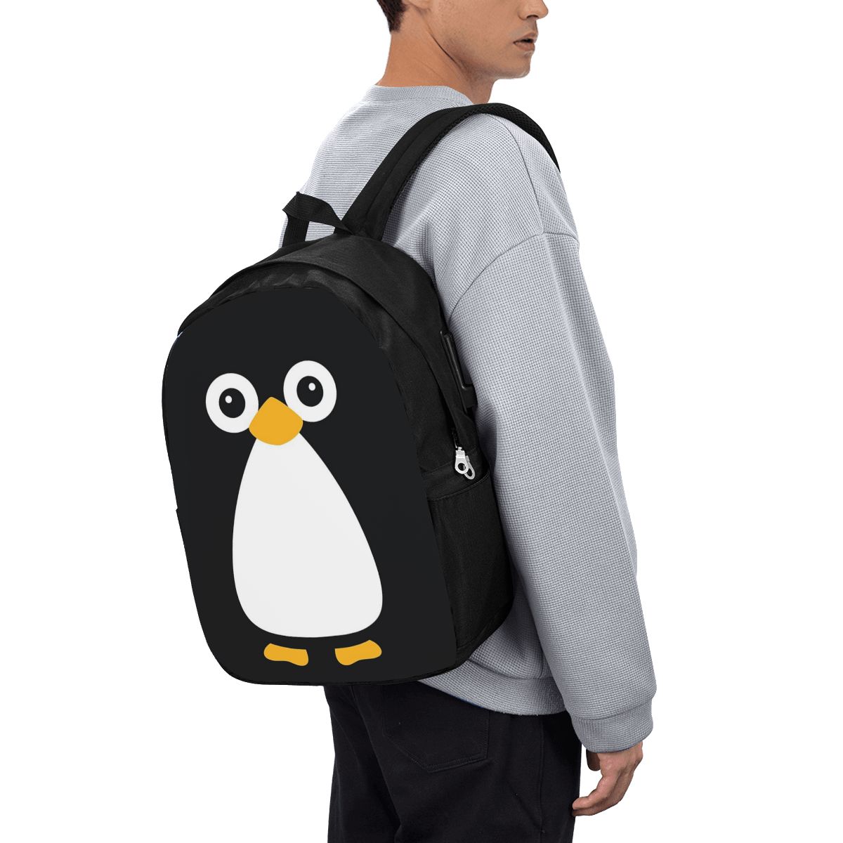 Women Bags For College - Cute Vector Penguin Backpack Travel Notebook