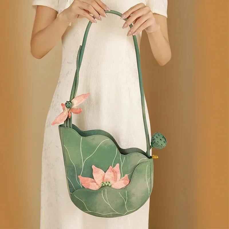 Elegant Chinese Style Lotus Le - огляд і ціна Women'S Bags New Collection