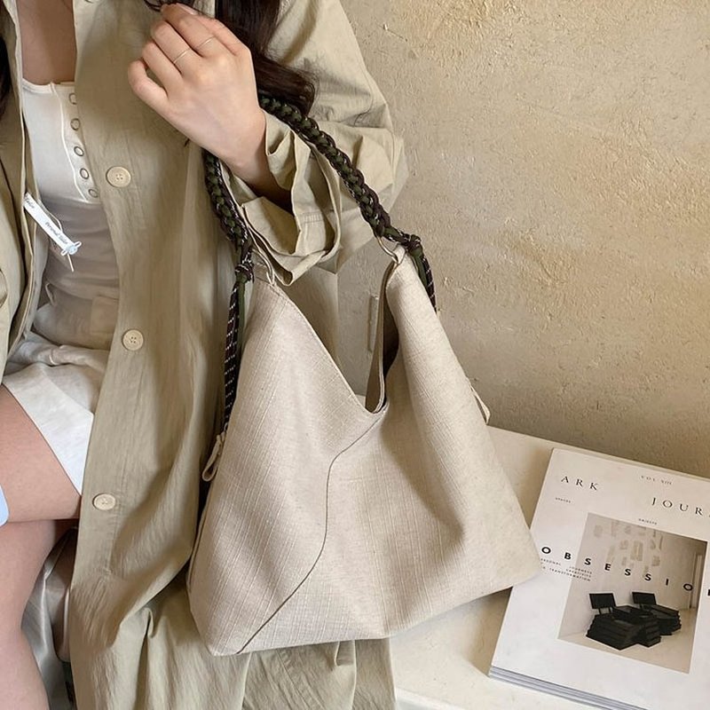 Women Cream Ribbed Hobo Bag Wi - огляд і ціна Hobo Bag Slouchy