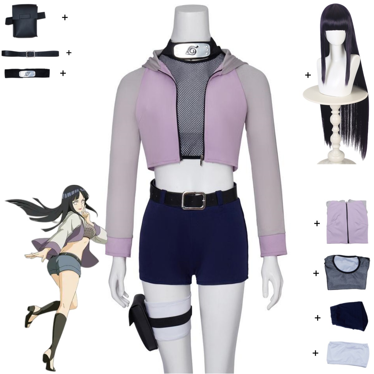 Anime Hyuga Hinata Cosplay Cos - огляд і ціна Women'S Japanese Bags