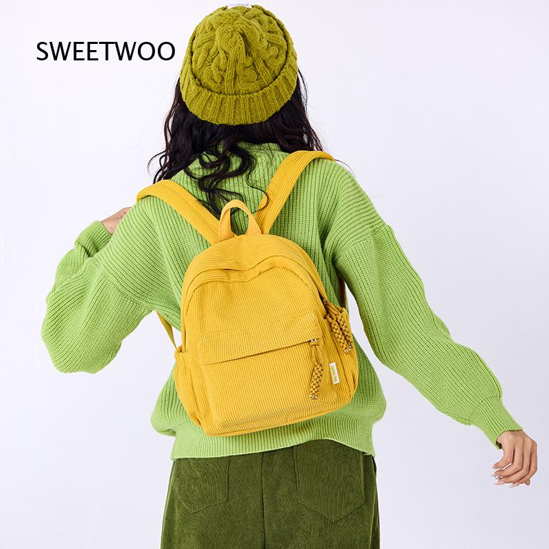 2026 Mustard Yellow Corduroy M - огляд і ціна Mini Backpack Women