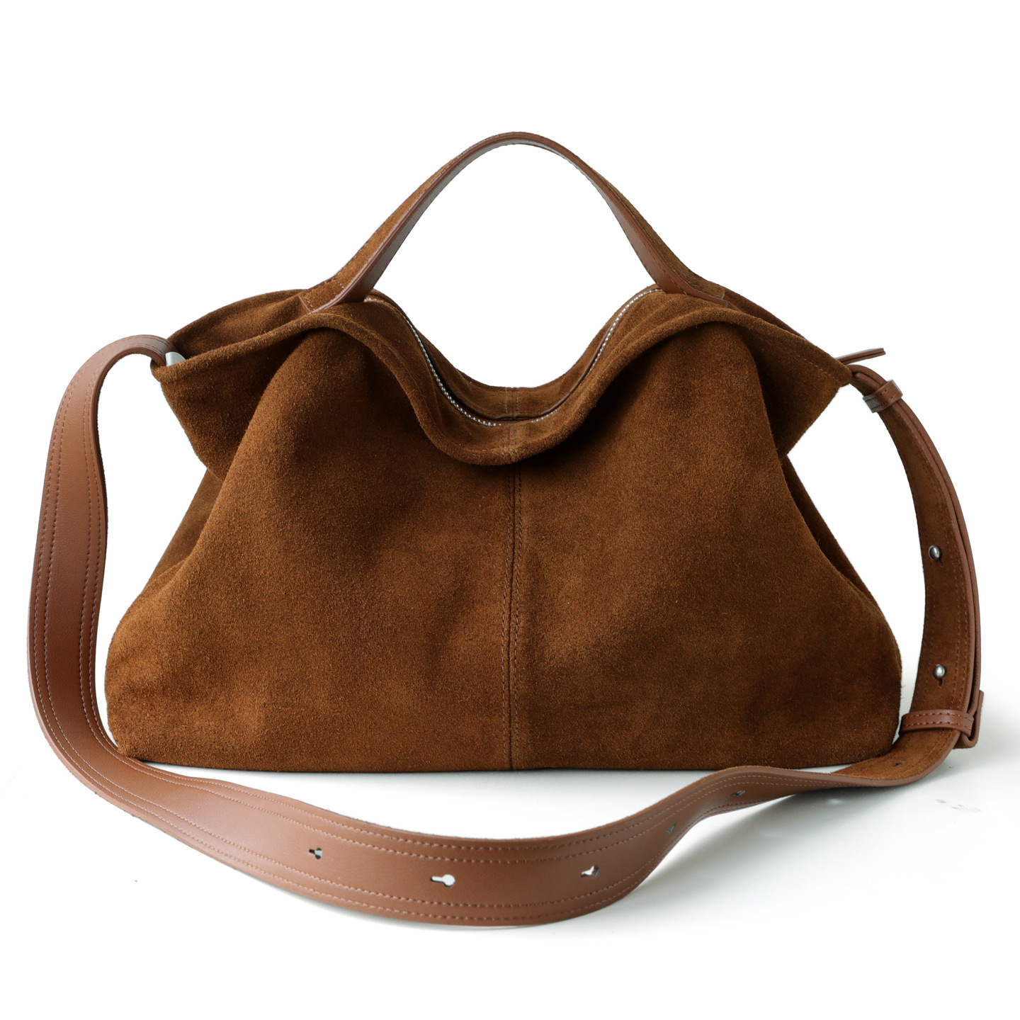 Genuine Leather Suede Tote Bag - огляд і ціна Hobo Bag Slouchy
