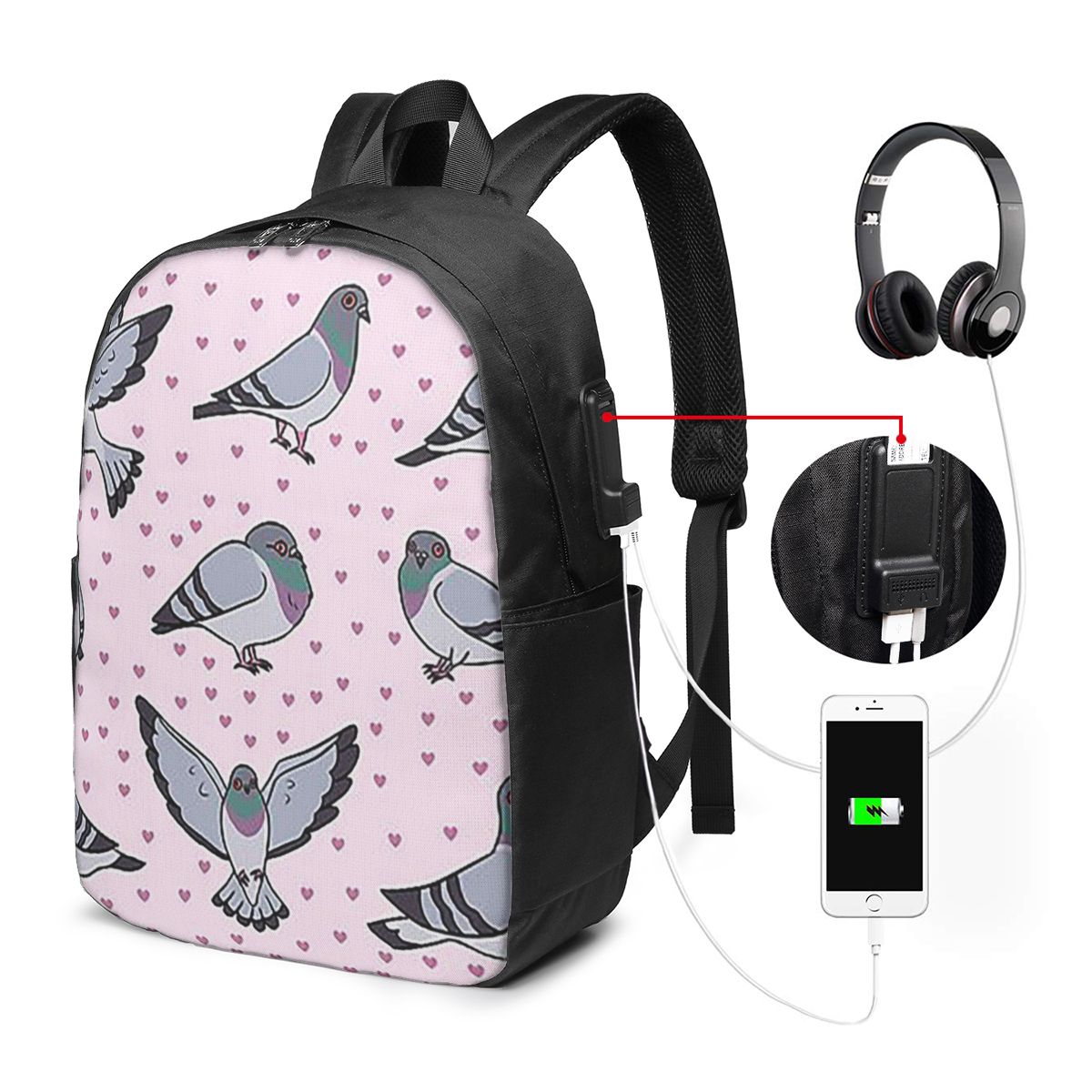 Cute Cartoon Pigeons Pack Back - огляд і ціна Women Bags For College