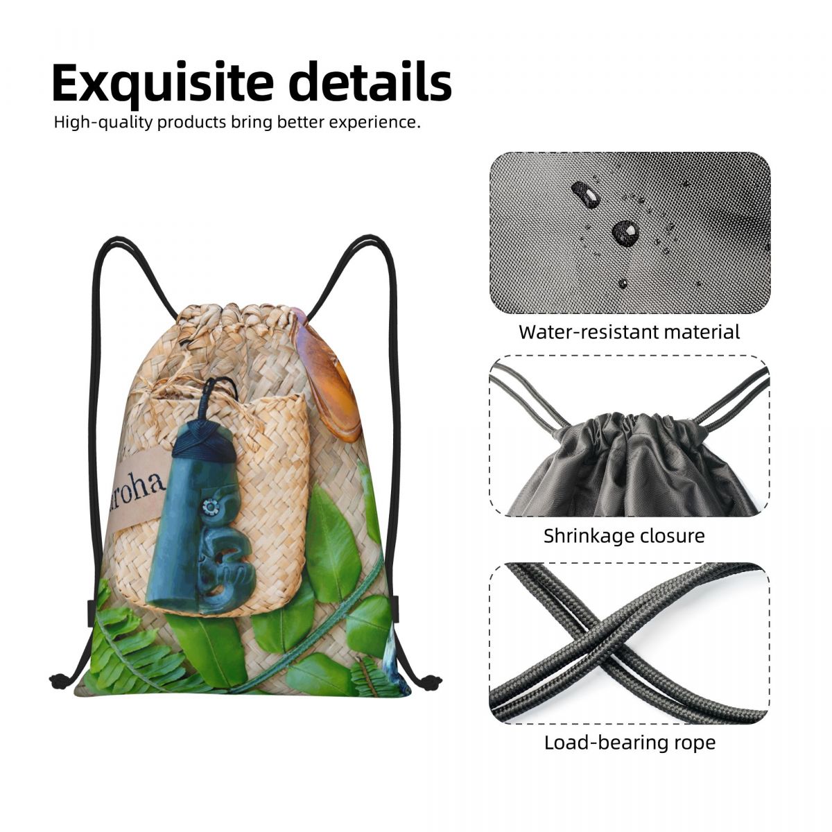NZ Maoris Theme Drawstring Bag - огляд і ціна Women Bags Nz