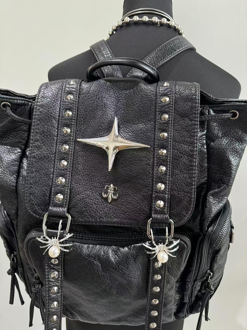 Gothic Punk PU Leather Shoulde - огляд і ціна Women Bags For College