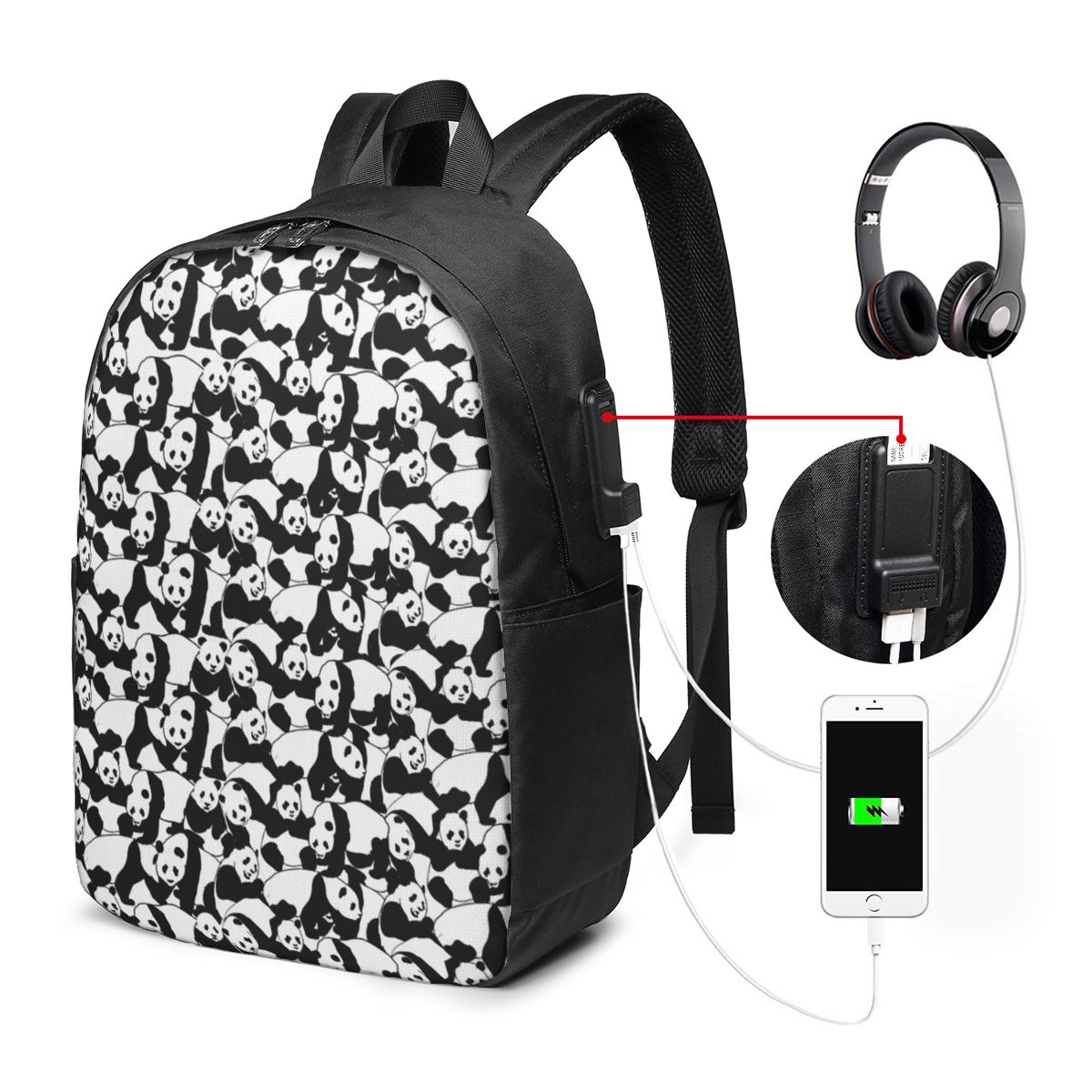 Panda Pattern Backpack Travel  - огляд і ціна Women Bags For College